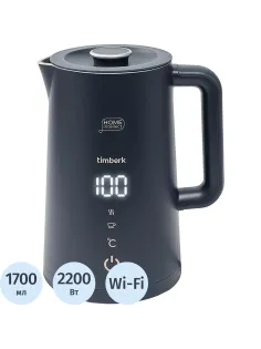 Чайник электрический Timberk T-EK21S104WF, 2200Вт, 1.7л, Wi-Fi, черный