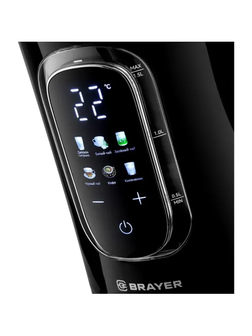 Чайник BRAYER 6101BR,Strix, электрический,1500Вт,1,5л,Cool Touch, cенсор