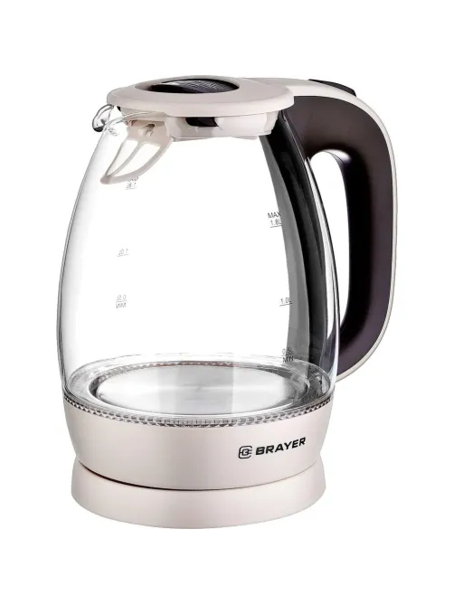 Чайник электрический BRAYER BR1045BN, 2200 Вт, 1,8 л, высококач. Стекло