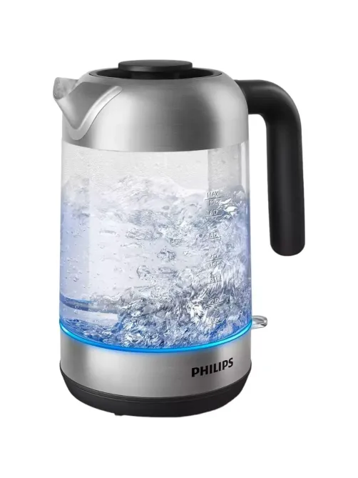 Чайник Philips HD9339/80, 2200Вт, 1,7л, стекло/нерж/черн. пластик