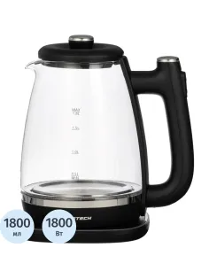 Чайник BigTech ZHK203GBL, черный 1,8 л, стекло