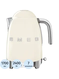 Чайник SMEG KLF04CREU,1,7л,электрический с регул темп, кремовый