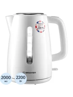 Чайник электрический BRAYER BR1058WH,2200 Вт,2 л,STRIX,пластик,автооткл