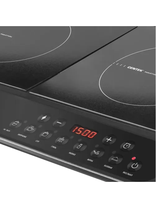 Плита индукционная Centek CT-1514(черн),3500Вт 2 конф.,7 прогр, таймер, LED