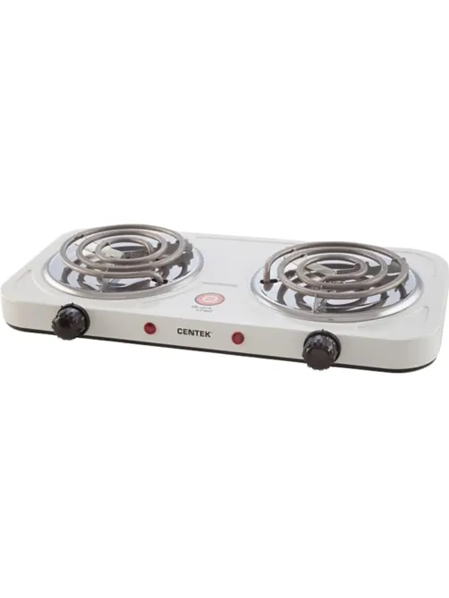 Плита электрическая Centek CT-1509 (белая) 2конфорки ТЭН 140мм, 2000Вт