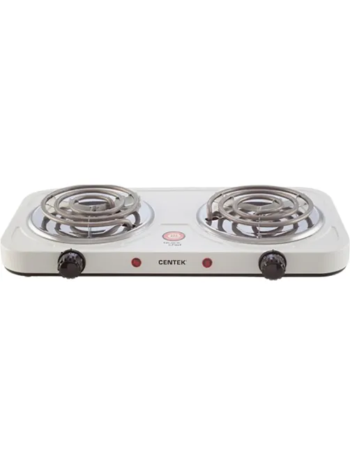 Плита электрическая Centek CT-1509 (белая) 2конфорки ТЭН 140мм, 2000Вт