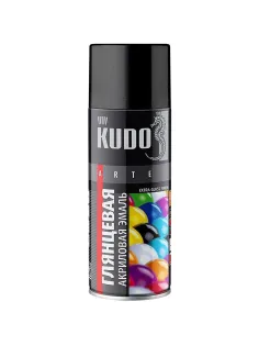 Краска аэрозоль акриловая ral 9005  черная глянц.520мл(1/12)kudo ku-a9005