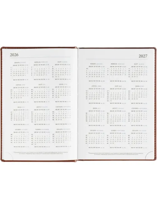 Ежедневник датированный 2026, корич, А5, 148x218 мм,352 стр, АТТАСНЕ Agenda