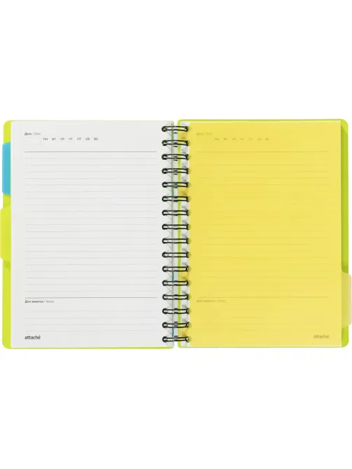 Ежедневник недатированный Bright Colours на спирали,  А5, 272 стр., ЛАЙМ
