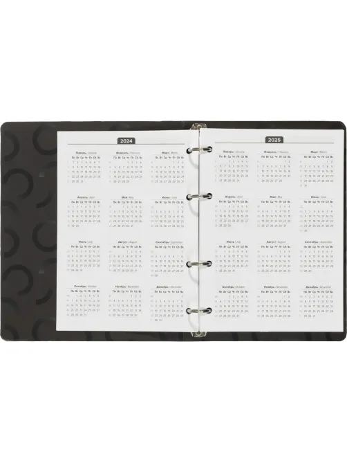 Ежедневник недатированный на кольцах Attache, 136л., 80г/м3, Blacky