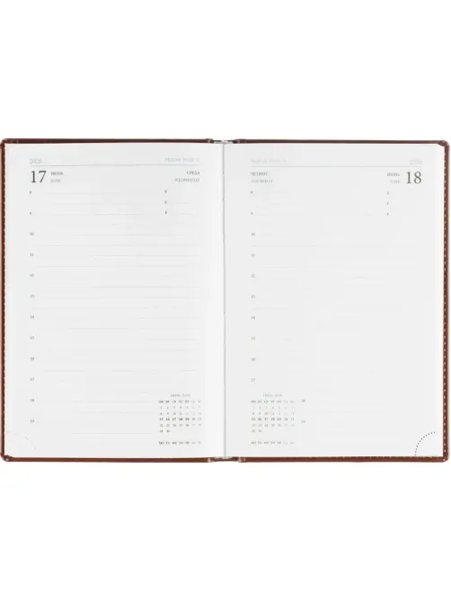 Ежедневник датированный 2026, корич, А5, 148x218 мм,352 стр, АТТАСНЕ Agenda