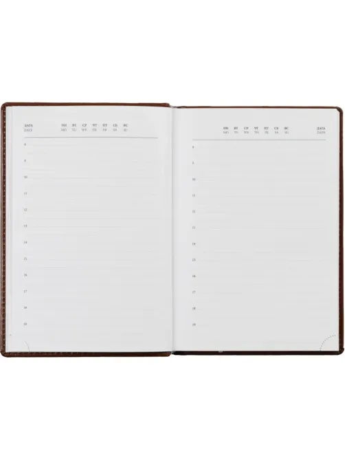 Ежедневник недатированный коричн, А5, 148x218, 352стр, Agenda