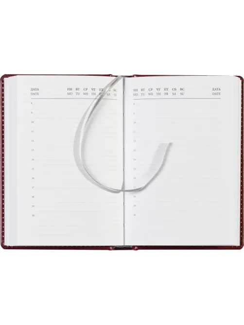 Ежедневник недатированный бордо, А6,100x150, 320стр, Agenda