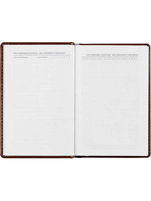 Ежедневник недатированный коричневый,А6,100x150, 320стр,Agenda