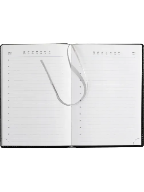 Ежедневник недатированный черный, А5,148x218, 352стр, Agenda