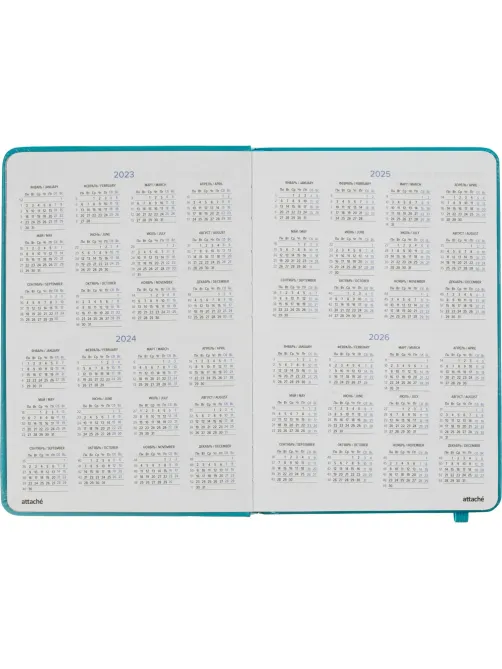 Ежедневник недатированный синий, А5, 140x200мм, 136 л. ATTACHE