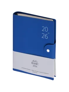 Ежедневник датированный 2026 IF 14х20см 160л, на спир, Basic I1751emb/blue
