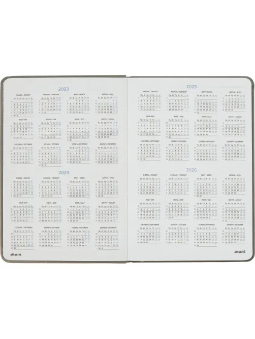 Ежедневник недатированный серый, А5,140x200мм, 136 л. ATTACHE