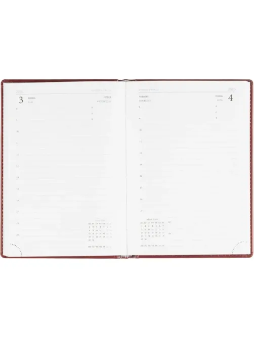 Ежедневник датированный 2026, бордо, А5, 148x218 мм, 352 стр,АТТАСНЕ Agenda