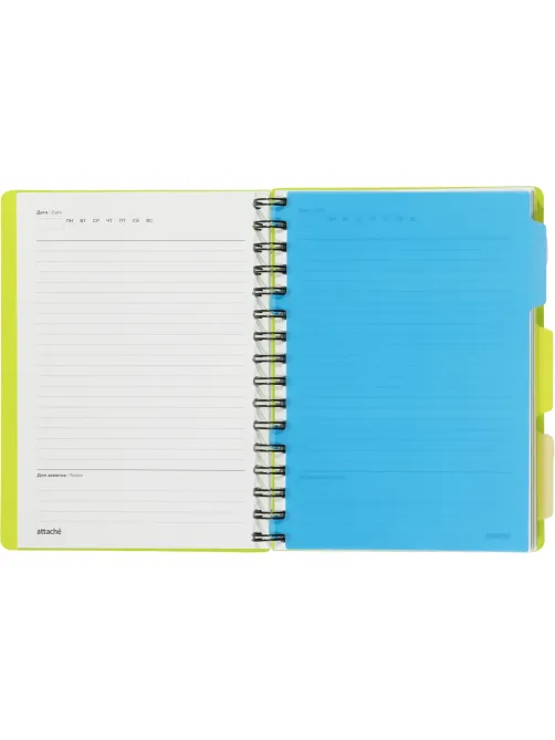 Ежедневник недатированный Bright Colours на спирали,  А5, 272 стр., ЛАЙМ