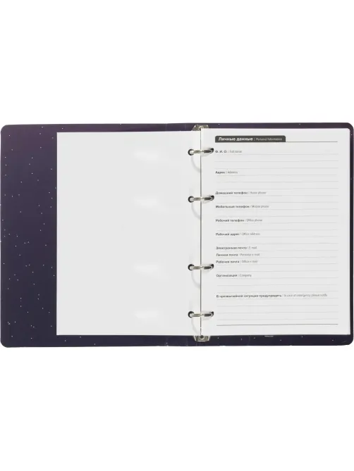 Ежедневник недатированный на кольцах Attache, 136л., 80г/м3, Galaxy