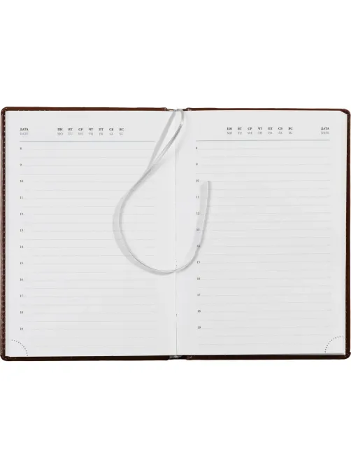 Ежедневник недатированный коричн, А5, 148x218, 352стр, Agenda