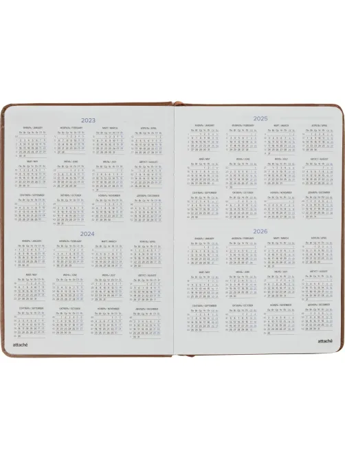 Ежедневник недатированный коричневый, А5, 140x200мм, 136 л. ATTACHE