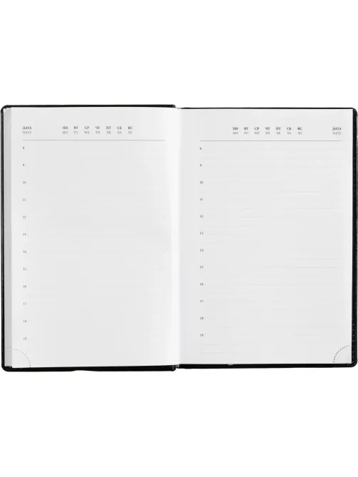 Ежедневник недатированный черный, А5,148x218, 352стр, Agenda