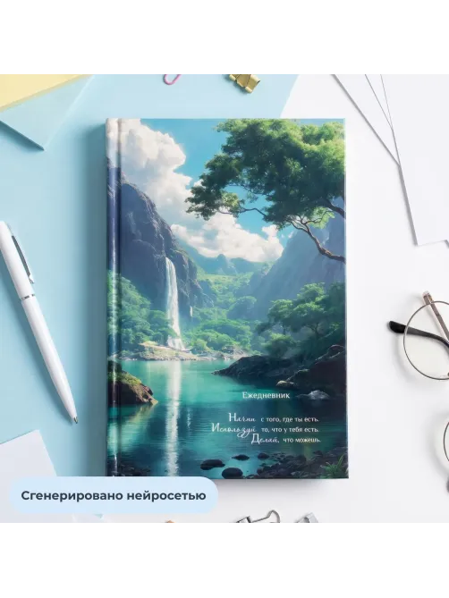 Ежедневник недатированный А5 Водопад 7БЦ, глянец, 128л