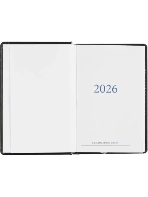 Ежедневник датированный 2026, черный,А6, 100х150 мм,336 стр,Agenda