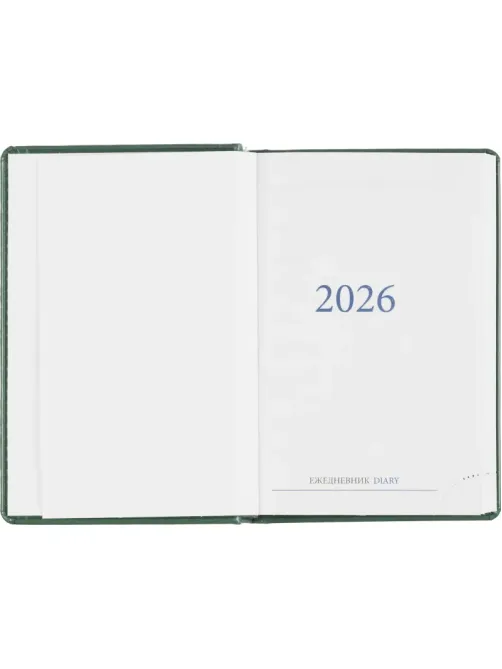 Ежедневник датированный 2026, зеленый,А6, 100х150 мм,336 стр,Agenda
