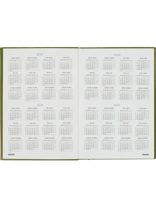 Ежедневник недатированный зеленый, А5, 140x200, 136 л, ATTACHE