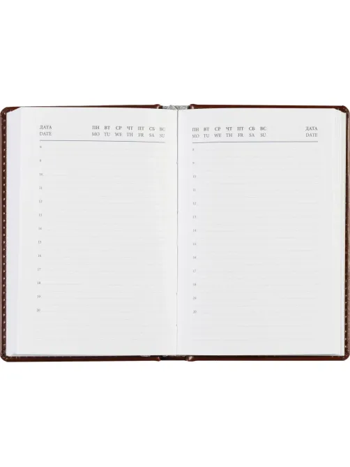 Ежедневник недатированный коричневый,А6,100x150, 320стр,Agenda