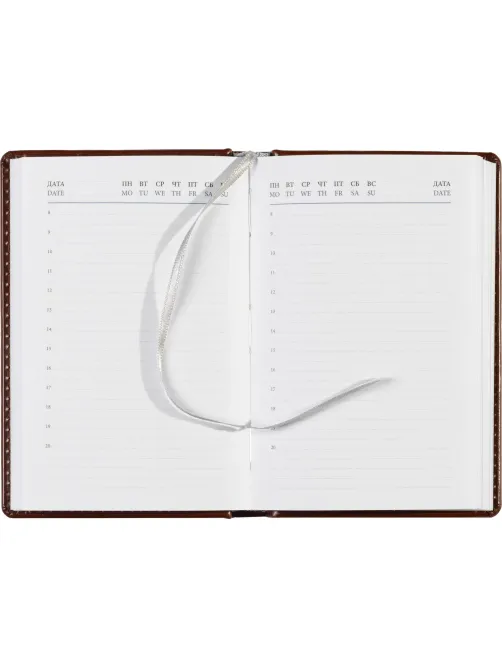 Ежедневник недатированный коричневый,А6,100x150, 320стр,Agenda