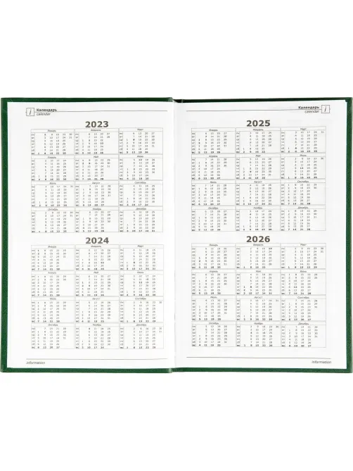 Ежедневник недатированный А5,128л.,55-65 г,бумвинил зеленый,Attache