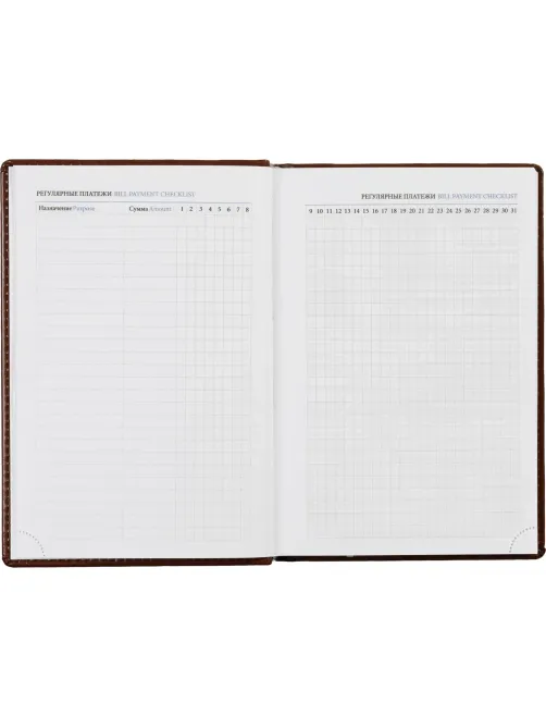 Ежедневник недатированный коричн, А5, 148x218, 352стр, Agenda