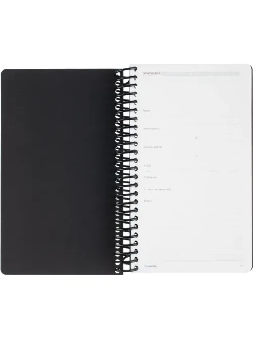 Ежедневник недатированный А5 AGENDA на спирали, черный, 128л 3-746/01