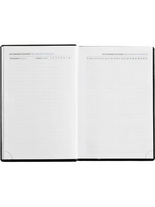 Ежедневник недатированный черный, А5,148x218, 352стр, Agenda