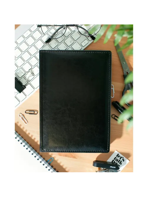 Ежедневник недатированный А5+, 136л, VELVET черный  3-115/04