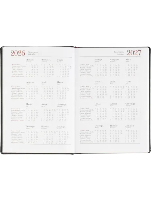 Ежедневник датированный 2026 А5+ VELVET черный 3-123/04