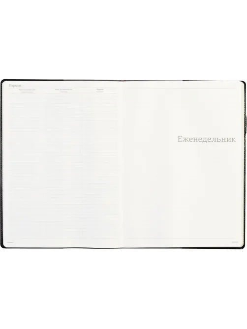 Еженедельник недатированный черный,кожа,A4 64л,Br.V.PROFY 3-098/02