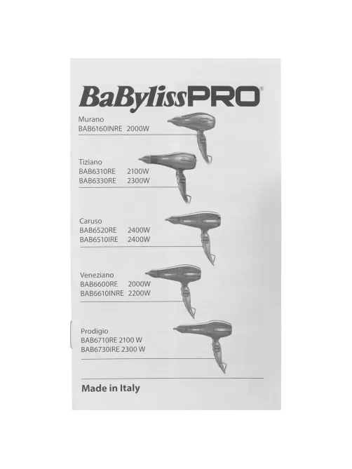Фен BaByliss Pro CARUSO, 2400W черный