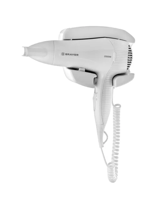 Фен настенный BRAYER BR3021, 2000ВТ,2скор, 2реж нагрева, концентратор,1,8 м