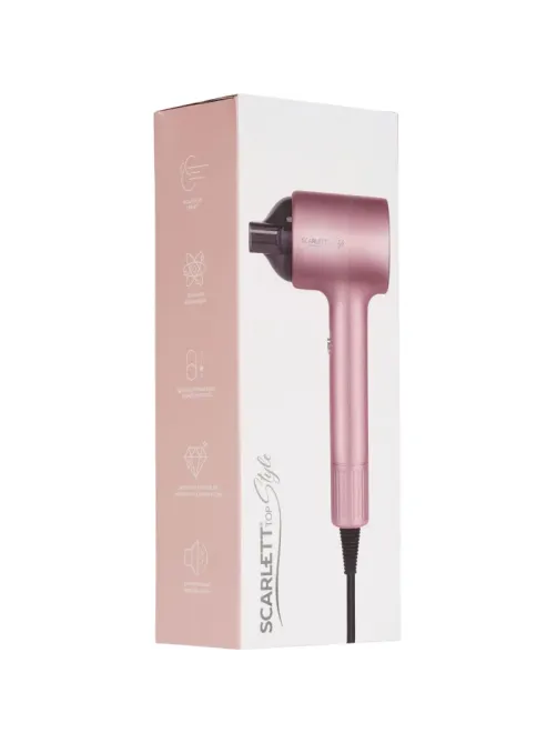 Фен SCARLETT SC-HD70I53 DC 1600 Вт, розовый жемчуг