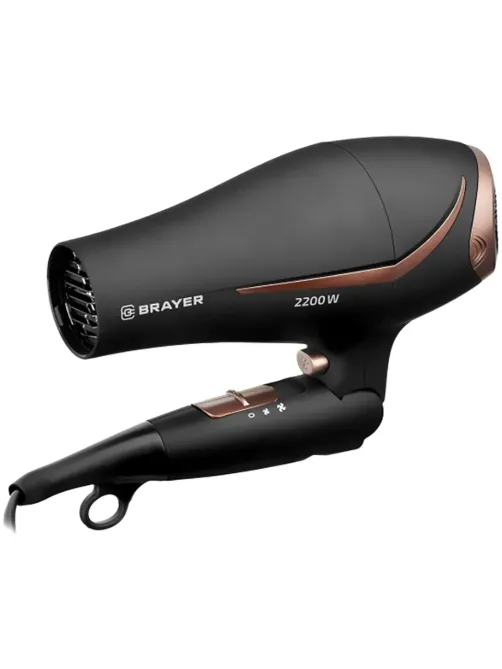 Фен BRAYER BR3000BN, 2200 Вт, 2 скор., холодный воздух