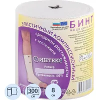 Бинт эластичный 3мх8см ср. растяж с застежкой Интекс