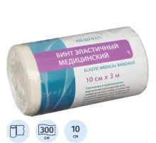Бинт эластичный 3мх10см с застежкой Meridian
