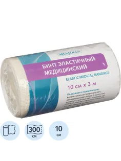 Бинт эластичный 3мх10см с застежкой Meridian
