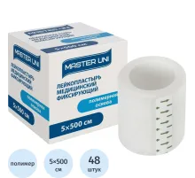 Лейкопластырь 5х500см полимерный в картоне, Master Uni, 48 шт/уп