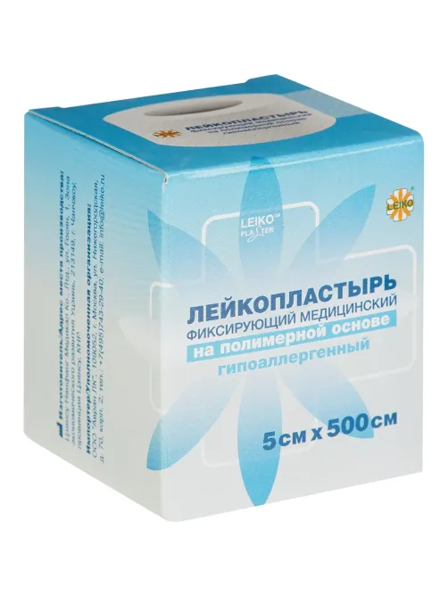Лейкопластырь 5х500см полимерный в картоне, 6 шт/уп